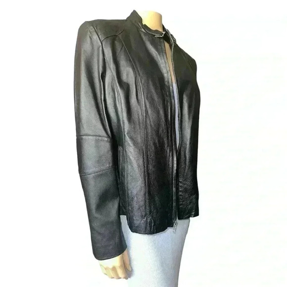 Decoded women’s black biker leather jacket size XL - Picture 6 of 10